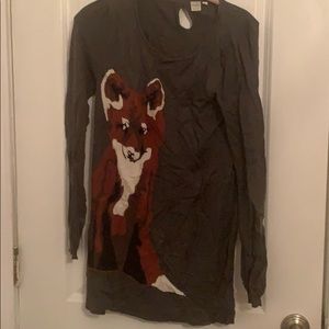 Simons Long Dark Grey Fox Sweater